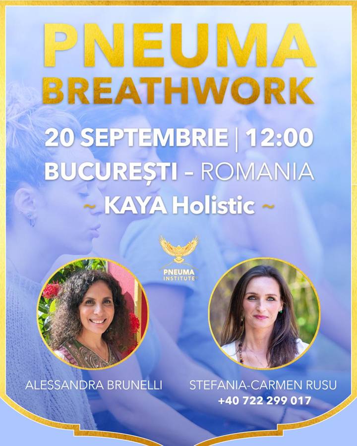 Afișul atelierului Pneuma Breathwork din 20 septembrie, Kaya Holistic